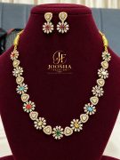 AD Stone Multicolour Floral Stone Necklace Set ✨ 💎