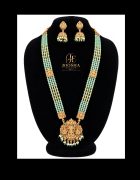 Royal Lakshmi Mint Green Beaded Long Haram