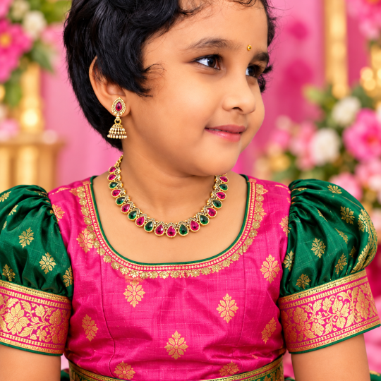 Ruby & Emerald Necklace Set For Kids & Adults💞