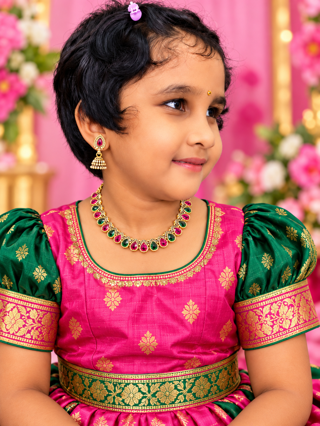 Ruby & Emerald Necklace Set For Kids & Adults💞