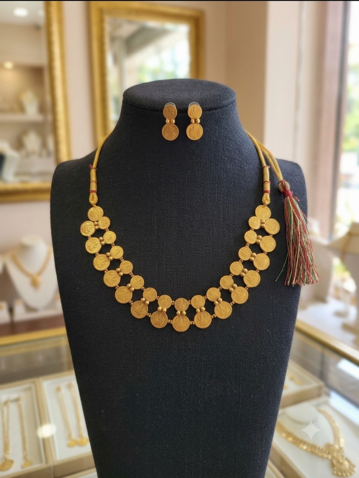 Antique Double Layer Gold Coin Necklace