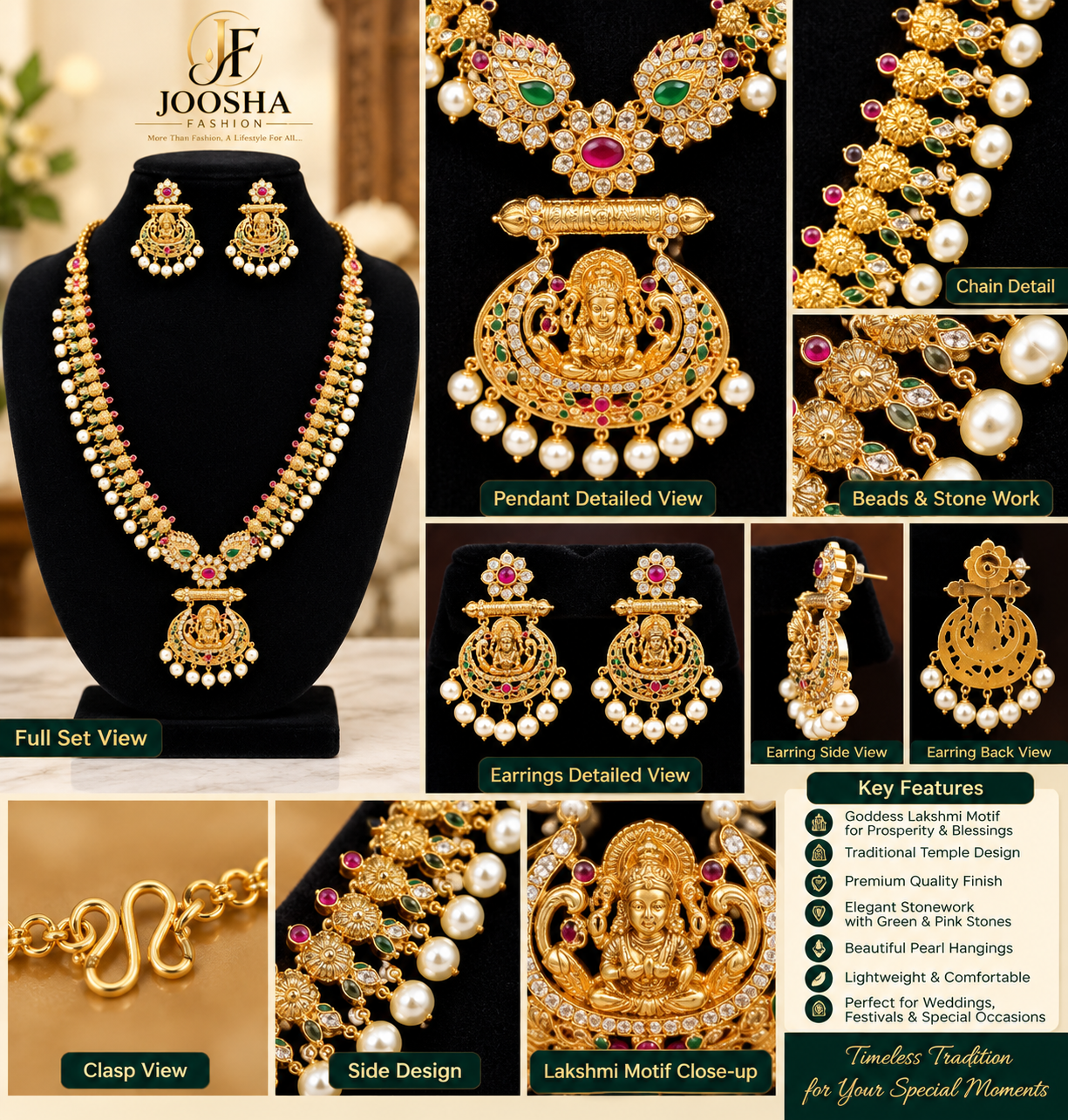 Elegant AD Stonework: Green and pink Haram Set - Image 2