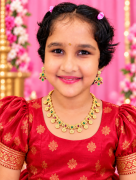 Premium Gold Plated Ruby & Emerald Coin Motif Necklace Set with Matching Earrings For Kids age 4 to 12 yrs