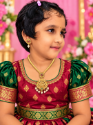 Lakshmi Temple Pendant Gold-Plated Jewellery Set For Kids & Adult👰👱