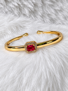 Ruby Stone Kada Cz/AD Stone Ruby With White Combination Open cuff Bracelet 💞✨