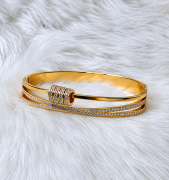 Anti Tarnish Elegant Gold Diamond Cuff AD Stone Bracelet Perfect To Enhance Your Wrist 💞🫰