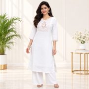 White Embroidered Kurta