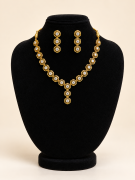 Elegant Floral Gold-Plated AD Stone Necklace Set