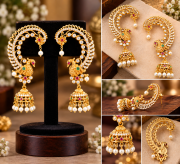 Pretty Little Jewellery for Your Little Princess, AD Stone With Pearl Statement Earrings for Kids
