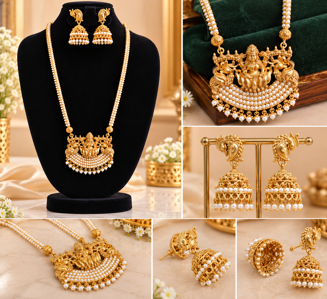 Joosha Fashion “Divine Lakshmi Elegance – A Royal Pearl Necklace Set That Steals Every ❤️ Heart!” - Image 2