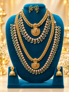 Palak and Lakshmi Motif 2- Haram set Combo